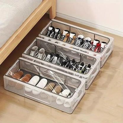 Transparent Storage Shoe Box Steel Structure Free Installation Shoe Cabinet