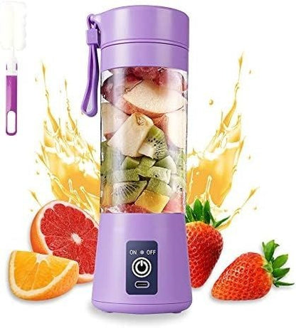 Rechargeable Portable Mini Juicer Blender – 6 Blades, 380ml Outdoor Juicing Cup [Random Color]