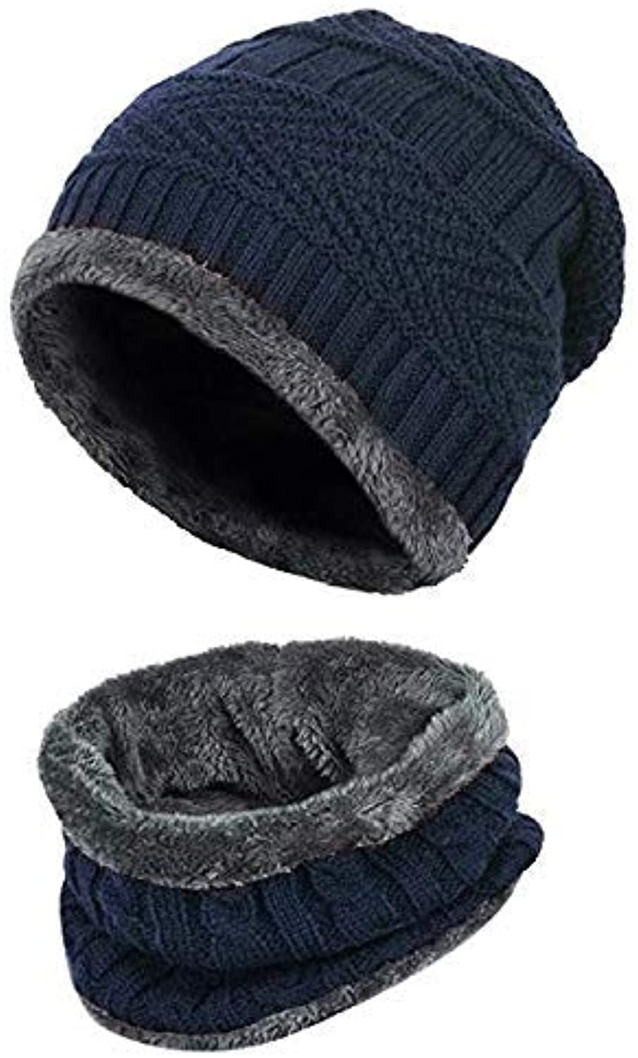 Wool Cap With Neck Warmer | Beanie And Scarf Set With Fleece Mask