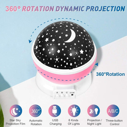 Night Light Star Lamp Starry Sky Projector | 360° Rotating LED Star Light Lamp With Multicolor Projection | Perfect Table Night Lamp Gift For Babies And Children (Random Color)